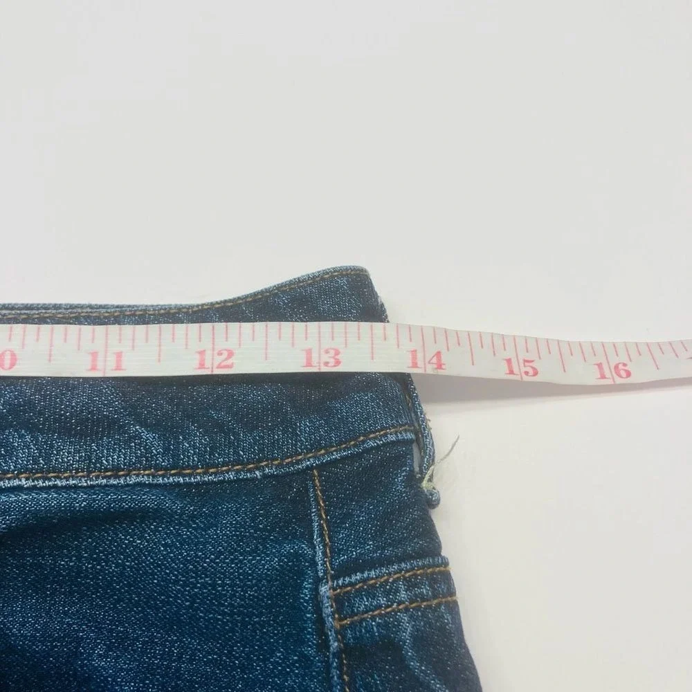 American Eagle Festival Shorts Women 0 Blue Hi-Rise Denim Cut Offs Super Stretch